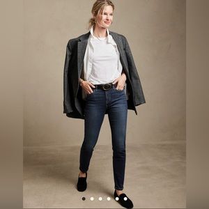 Banana Republic Long Mid-Rise 27L Stretch Dark Wash Skinny Jean